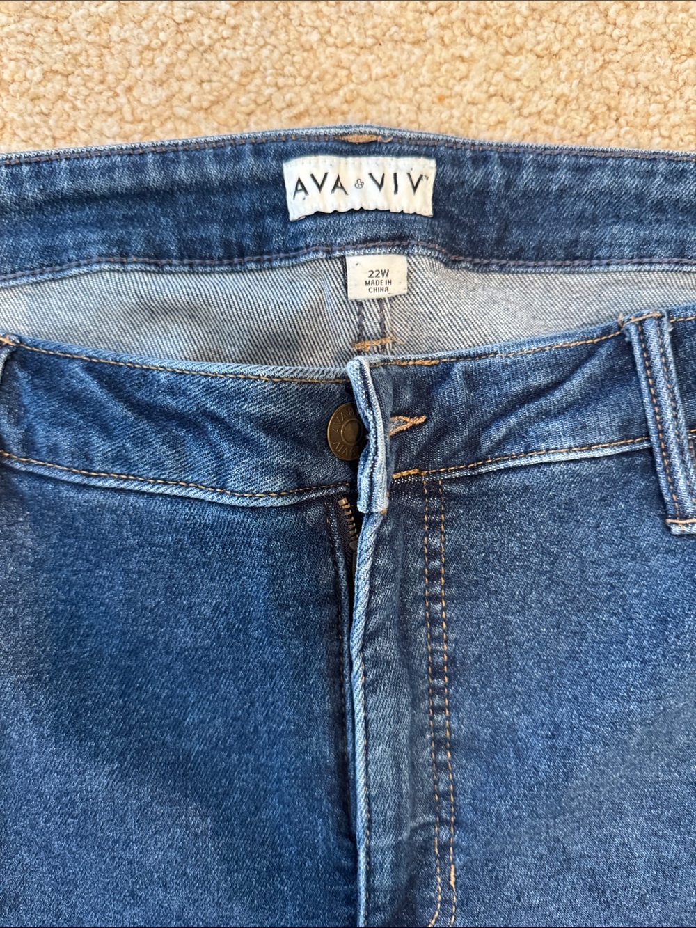 Ava & Viv Dark Blue High-Rise Straight Jeans - Picture 5 of 5